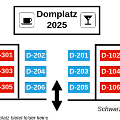 Tisch "blau" (4P) ~Domplatz~ "D-2"