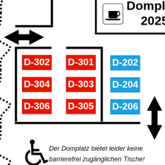 Tisch "rot" (6P) ~Domplatz~ "D-3"