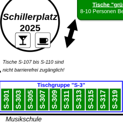 Tisch "grün" (10P) ~Schillerplatz~ "S-3"